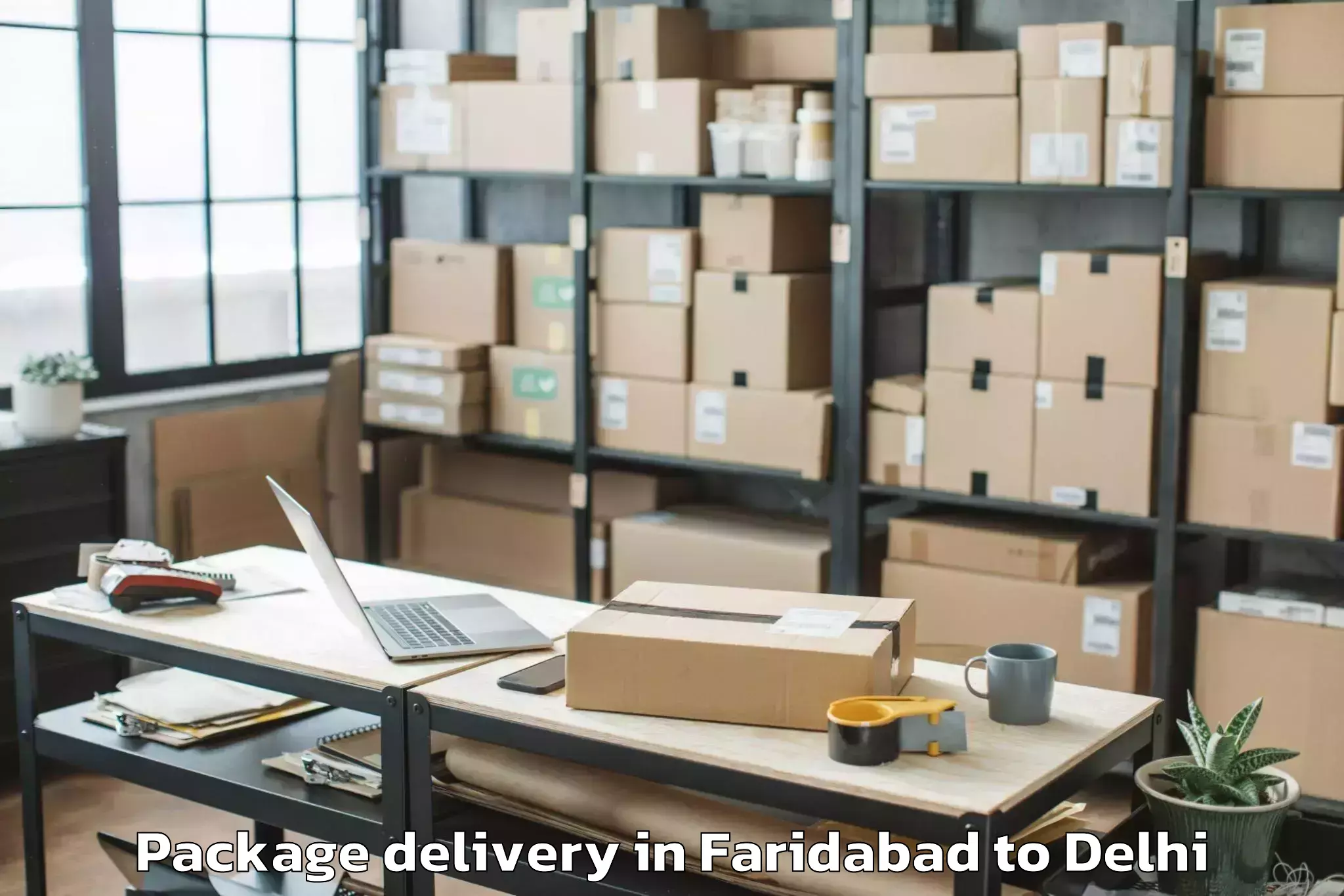 Affordable Faridabad to Unity One Janakpuri Mall Package Delivery